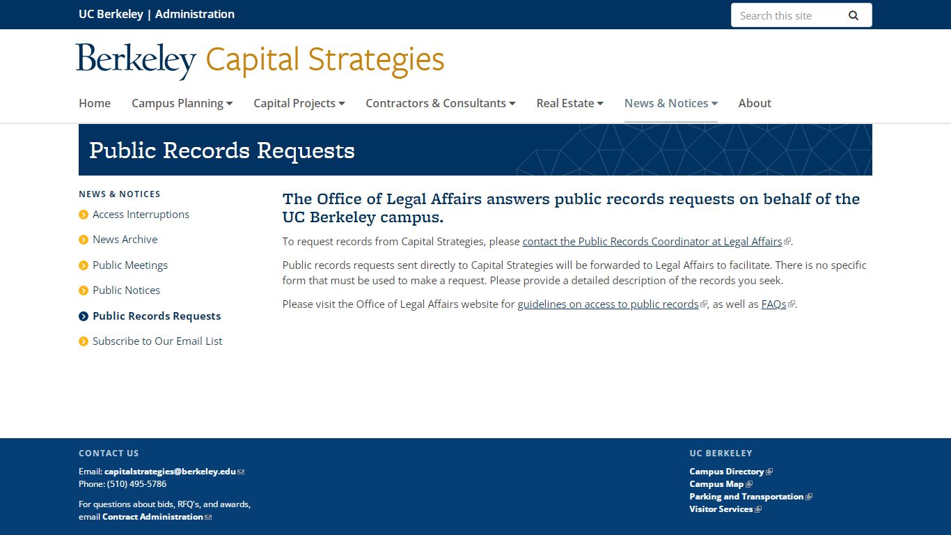 Public Records Requests | Capital Strategies